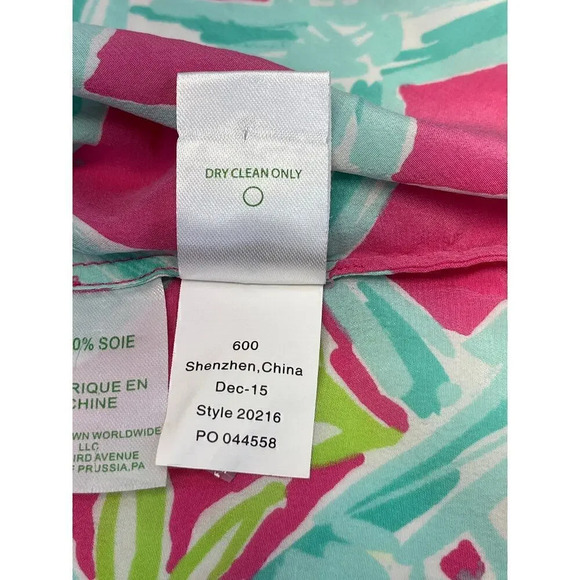 Lilly Pulitzer Womens L Silk Magenta Sleeveless Gold Accent Back Buttons - Picture 7 of 11